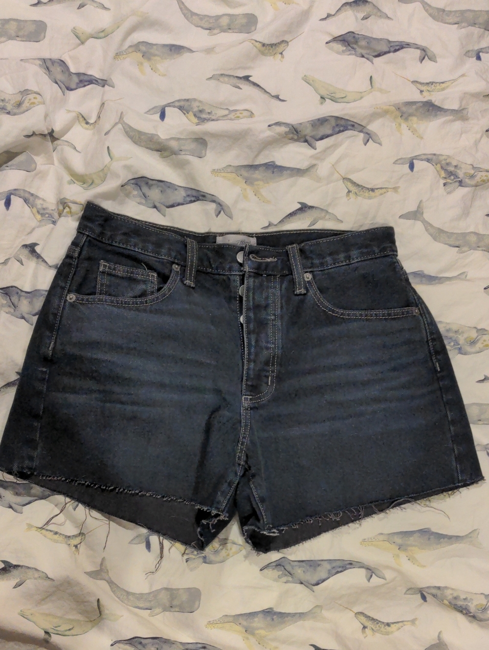 Universal Thread 90s Baggy Shorts Dark Denim Raw Hem Size 4